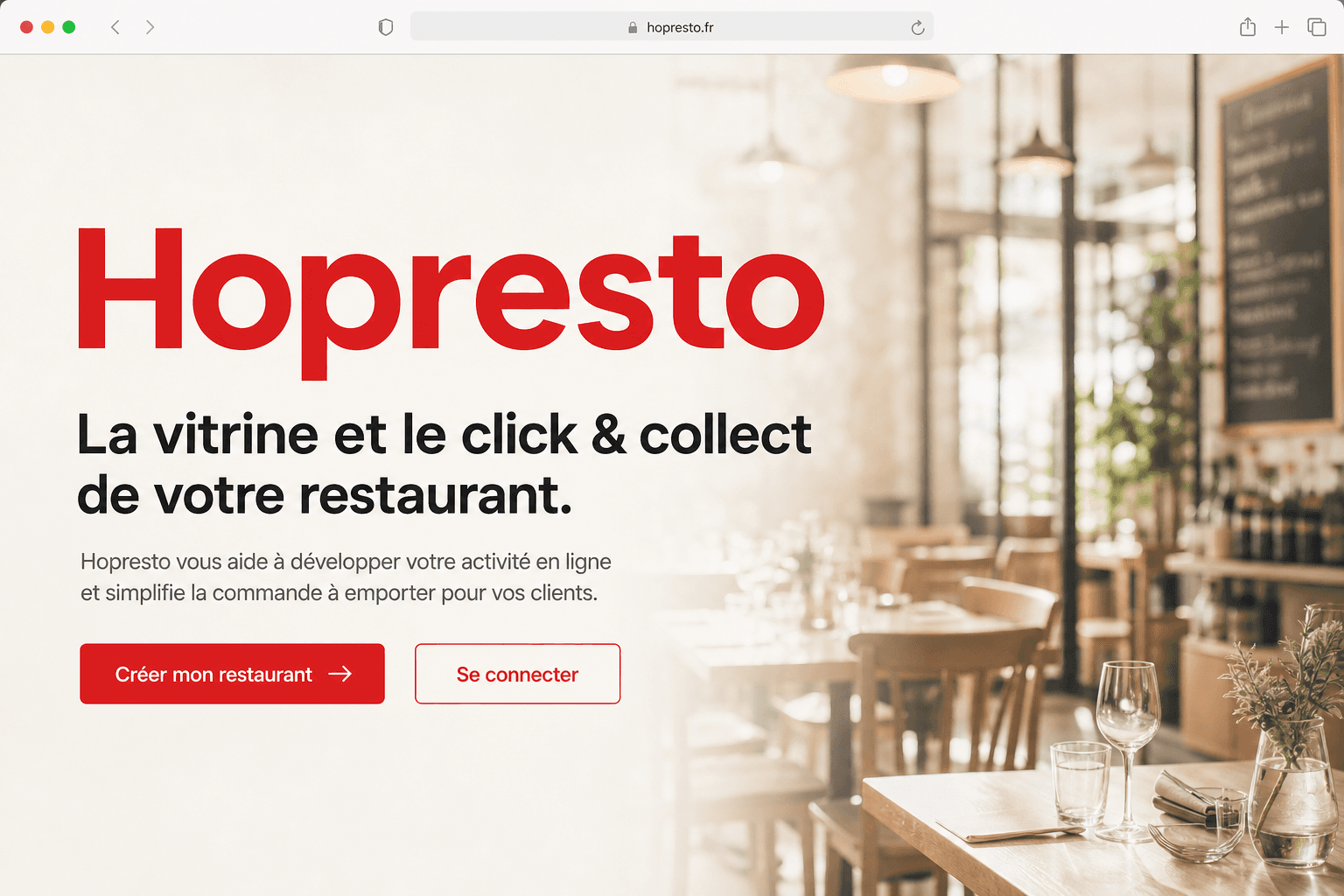 Page d’accueil Hopresto